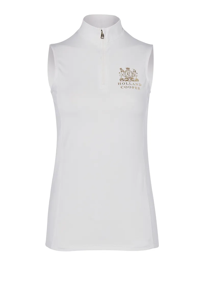Holland Cooper Equestrian Sleeveless Base Layer- White-2